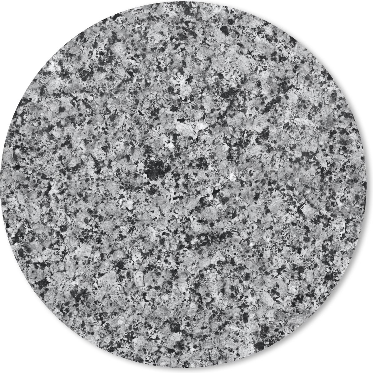 Muismat rond 30x30 cm - Mousepad Kristal - Zwart - Grijs - Graniet print - Ronde muismatten