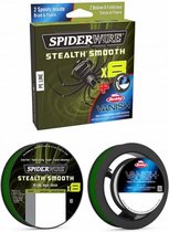 SpiderWire Smooth 8 & Vanish Fluorocarbon Duo Spool - Moss Green/Clear Fluo - 150/40m - 0.13mm/0.35mm - Gevlochten Lijn - Groen