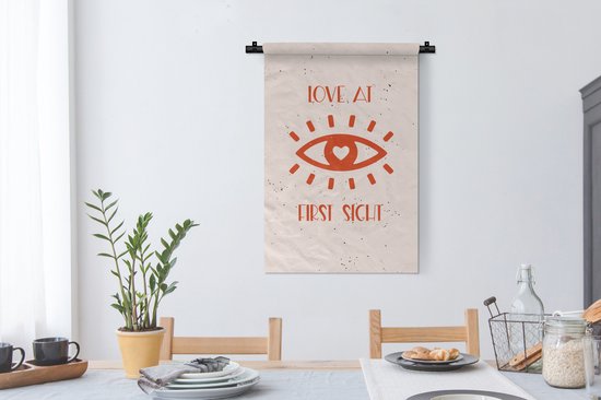 Tapisserie - Toile murale - Coup de foudre - Dictons - Citations - Couple - 60x90 cm - Tapisserie