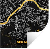 Stickers muraux - Plan - Plan - Seraing - Or - Plan de Ville - 120x120 cm - Film Adhésif XXL