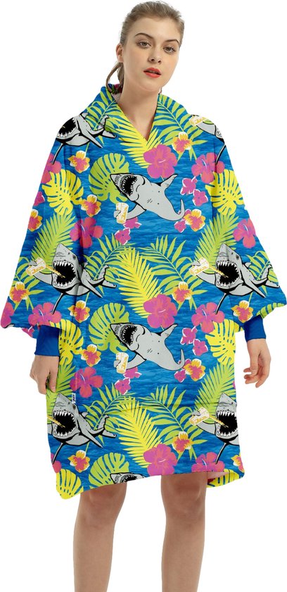 thumbnail: JAXY Hoodie Deken - Snuggie Met Mouwen - Zachte Fleece & Sherpa - Oversized Voor Volwassenen
