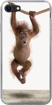Geschikt voor iPhone 8 hoesje - Aap - Dieren - Kinderen - Orang Oetan - Jongetjes - Meisjes - Siliconen Telefoonhoesje