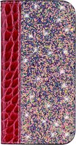 Apple iPhone 11 Pro Hoesje - Mobigear - Croco Glitter Serie - Kunstlederen Bookcase - Rood - Hoesje Geschikt Voor Apple iPhone 11 Pro