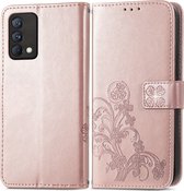 Realme GT Master Edition Hoesje - Mobigear - Clover Serie - Kunstlederen Bookcase - Roségoud - Hoesje Geschikt Voor Realme GT Master Edition