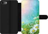 Étui pour téléphone iPhone 7 Bookcase - Marguerite - Soleil - Été - Avec compartiments - Étui portefeuille avec fermeture magnétique