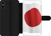 Bookcase Geschikt voor iPhone XS telefoonhoesje - De vlag van Japan op een witte achtergrond - Met vakjes - Wallet case met magneetsluiting