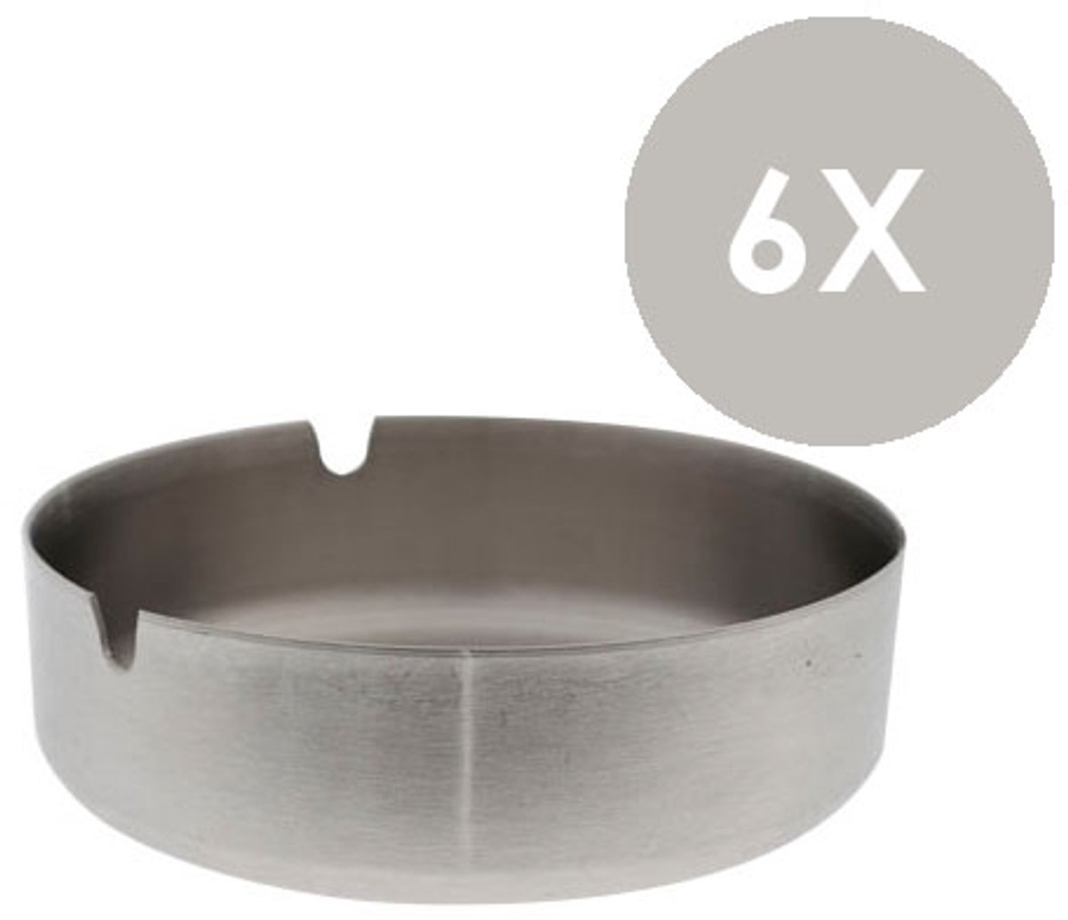 Asbak - Inox - Ø 10 Cm - 6 stuks