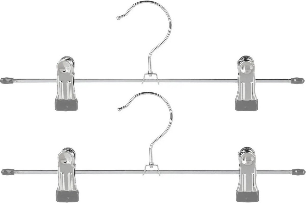 Set van 12x stuks metalen kledinghangers voor broeken 30 x 11 cm - Kledingkast hangers/kleerhangers/broekhangers