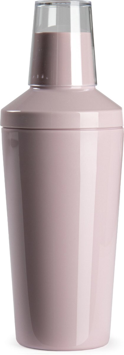 Plasticforte Cocktailshaker - kunststof - roze - 500 ml - 22 cm hoog - Cocktails maken