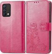 Realme GT Master Edition Hoesje - Mobigear - Clover Serie - Kunstlederen Bookcase - Roze - Hoesje Geschikt Voor Realme GT Master Edition