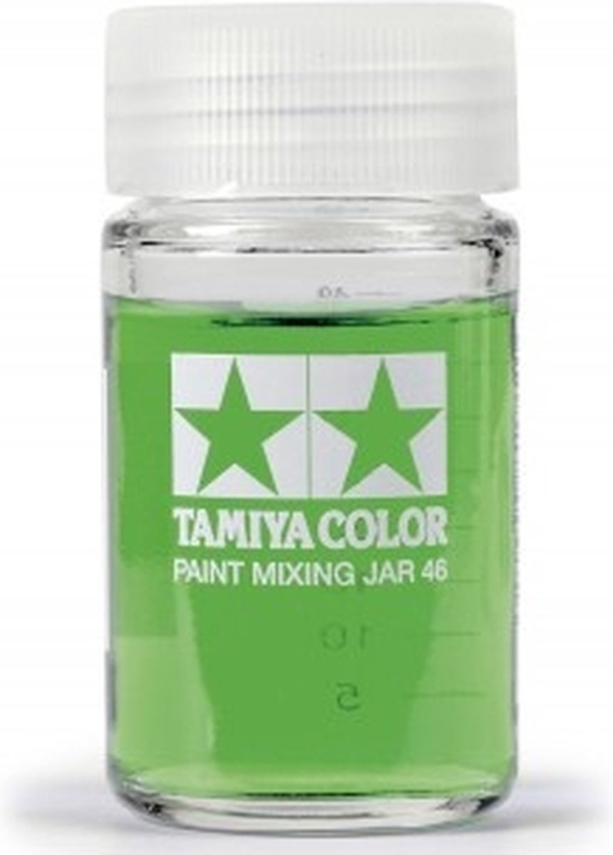 Tamiya 300081042 Barattolo Vetro Per Miscelazione Colore, 46ml, Tappo Ermetico, Trasparente