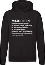 Marjolein Hoodie | jarig | verjaardagkado | verjaardag kado | cadeau | Unisex | Trui | Sweater | Hoodie | Capuchon | Zwart