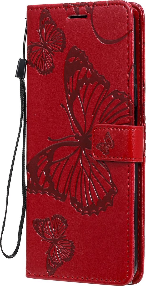 Mobigear Telefoonhoesje geschikt voor Xiaomi Mi 10T Lite Hoesje | Mobigear Butterfly Bookcase Portemonnee | Pasjeshouder voor 2 Pasjes | Telefoonhoesje voor Pinpas / OV Kaart / Rijbewijs - Rood