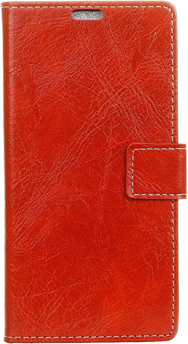 Mobigear Telefoonhoesje geschikt voor Alcatel 1C (2019) Hoesje | Mobigear Basic Bookcase Portemonnee | Pasjeshouder voor 3 Pasjes | Telefoonhoesje voor Pinpas / OV Kaart / Rijbewijs - Rood