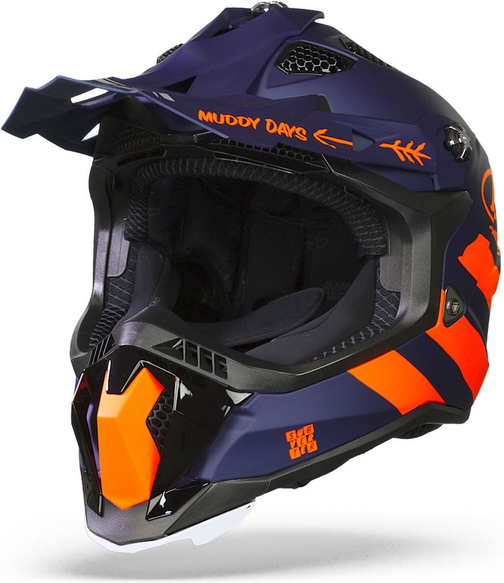 LS2 Helm Subverter EVO Cargo MX700 mat blauw / fluor oranje maat S