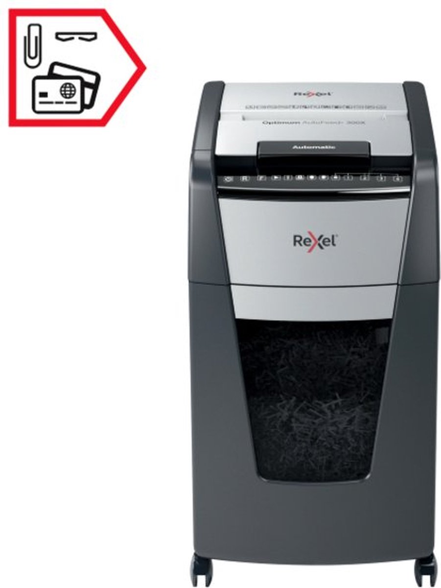 Rexel Optimum AutoFeed+ 300X Fluisterstille Papierversnipperaar thumbnail 4