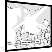 Cadre photo avec affiche - Frise - Terhornstermeer - Carte - Plan de la ville - Carte - 40x40 cm - Cadre pour affiche