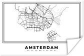 Poster Nederland – Amsterdam – Stadskaart – Kaart – Zwart Wit – Plattegrond - 180x120 cm XXL