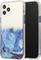 Mobigear Hoesje geschikt voor Apple iPhone 12 Telefoonhoesje Hardcase | Mobigear Gradient Backcover | iPhone 12 Case | Back Cover - Transparant /Blauw | Transparant,blauw