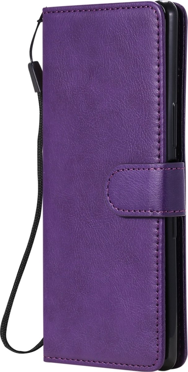 Mobigear Telefoonhoesje geschikt voor Sony Xperia L4 Hoesje | Mobigear Premium Bookcase Portemonnee | Pasjeshouder voor 2 Pasjes | Telefoonhoesje voor Pinpas / OV Kaart / Rijbewijs - Paars