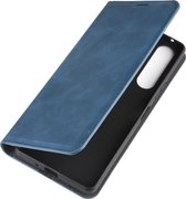 Mobigear Telefoonhoesje geschikt voor Sony Xperia 10 II Hoesje | Mobigear Retro Slim Bookcase Portemonnee | Pasjeshouder voor 3 Pasjes | Telefoonhoesje voor Pinpas / OV Kaart / Rijbewijs - Blauw