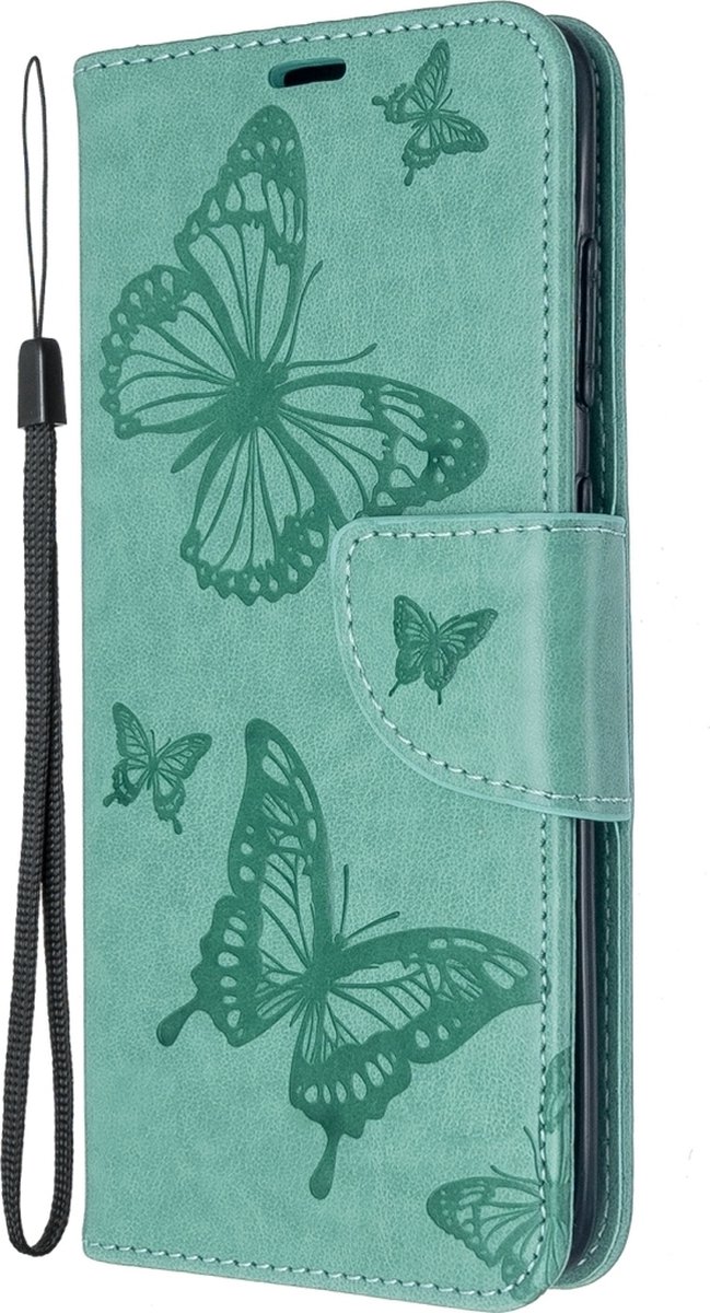Mobigear Telefoonhoesje geschikt voor Samsung Galaxy S20 Hoesje | Mobigear Butterfly Bookcase Portemonnee | Pasjeshouder voor 2 Pasjes | Telefoonhoesje voor Pinpas / OV Kaart / Rijbewijs - Turquoise