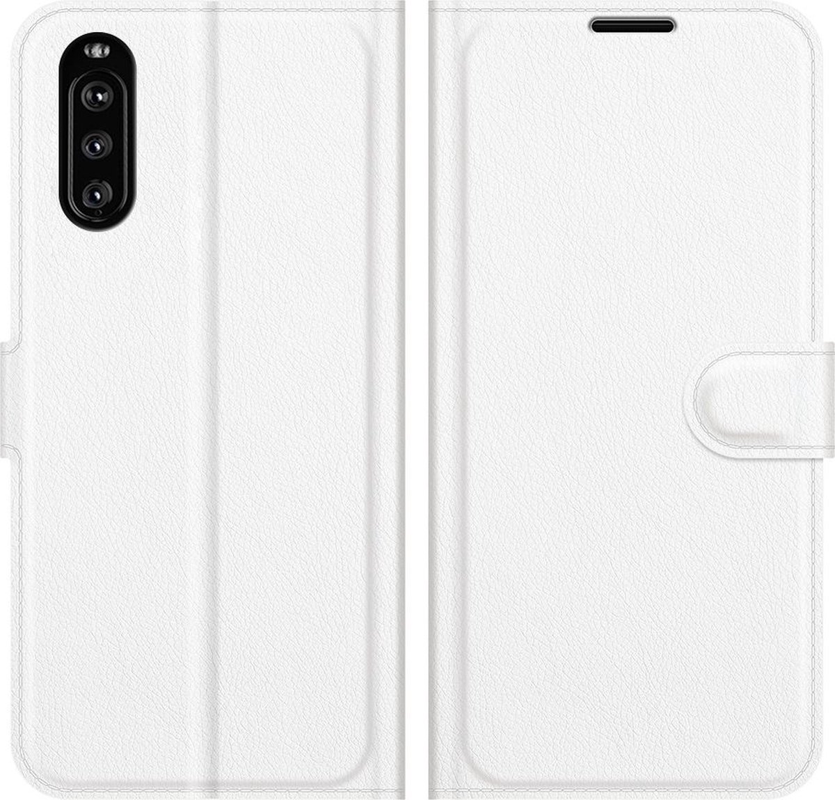 Mobigear Telefoonhoesje geschikt voor Sony Xperia 10 III Hoesje | Mobigear Classic Bookcase Portemonnee | Pasjeshouder voor 3 Pasjes | Telefoonhoesje voor Pinpas / OV Kaart / Rijbewijs - Wit