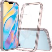 Mobigear Hoesje geschikt voor Apple iPhone 12 Mini Telefoonhoesje Hardcase | Mobigear Crystal Backcover | iPhone 12 Mini Case | Back Cover - Transparant /Roze | Transparant,roze