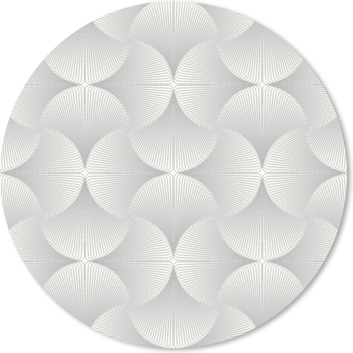 Muismat rond 30x30 cm - Mousepad Patronen - Zilver - Retro - Ronde muismatten