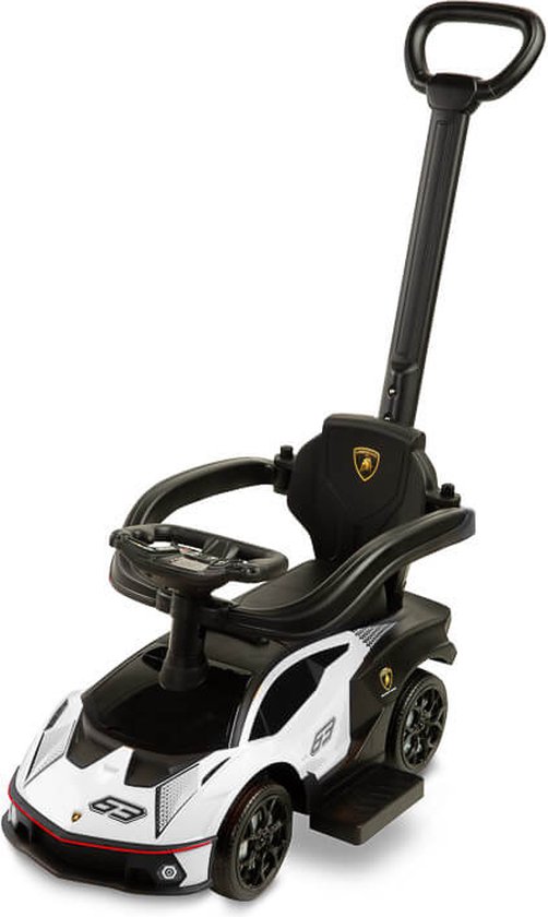 Loopauto essenza wit, 3 in 1 met duwstang