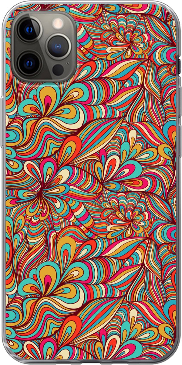 Telefoonhoesje Geschikt voor iPhone 12 Pro Max hoesje - Design - Jaren 70 - Fantasy - Kleur - Siliconen Telefoonhoesje Telefoonhoesje