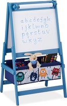 Relaxdays krijtbord kinderen - staand schoolbord - 2in1 tekenbord - whiteboard kinderkamer