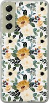 Leuke Telefoonhoesjes - Hoesje geschikt voor Samsung Galaxy S21 FE - Lovely flowers - Soft case - TPU - Bloemen - Geel