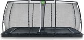 EXIT Dynamic groundlevel trampoline rechthoek 305x519cm met veiligheidsnet- zwart