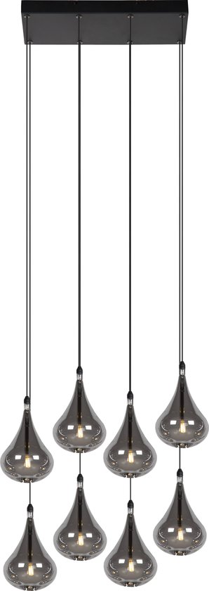 Lucide TEARS - Hanglamp - LED Dimb. - G4 - 8x1,5W 3000K - Zwart