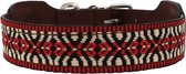 Hondenhalsband - rood patroon - M ( nekomvang 36 - 42 cm )