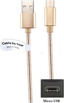 3 stuks 1,0 m Micro USB kabel. Metal laadkabel. Oplaadkabel snoer geschikt voor o.a. Kobo eReader Nia, Clara HD, Forma, Glo, Libra H2O Touch, Touch 2, Vox (Niet voor Kobo model Wifi)