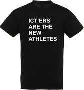 T-shirt ICT'ERS ARE THE NEW ATHLETES| T-shirt heren grappig | grappige cadeaus voor mannen | Zwart | maat S