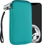 kwmobile Tasje voor smartphones L - 6,5" - Insteekhoesje van neopreen in turquoise - Maat: 16,5 x 8,9 cm