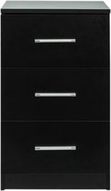 NumberOne® Nachtkastje met 3 Lades - Veel Opslagruimte - Moderne Stijl - Zwart
