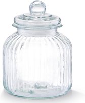 Glazen voorraadpot/koekjespot rond met deksel 2800 ml - 17,5 x 22 cm - Snoeppot - Bewaarpot