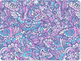 Muismat Groot - Paisley - Vintage - Roze - Blauw - Patroon - 40x30 cm - Mousepad - Muismat
