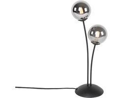 QAZQA athens - Landelijke Tafellamp - 2 lichts - H 480 mm - Zwart - Woonkamer | Slaapkamer | Keuken
