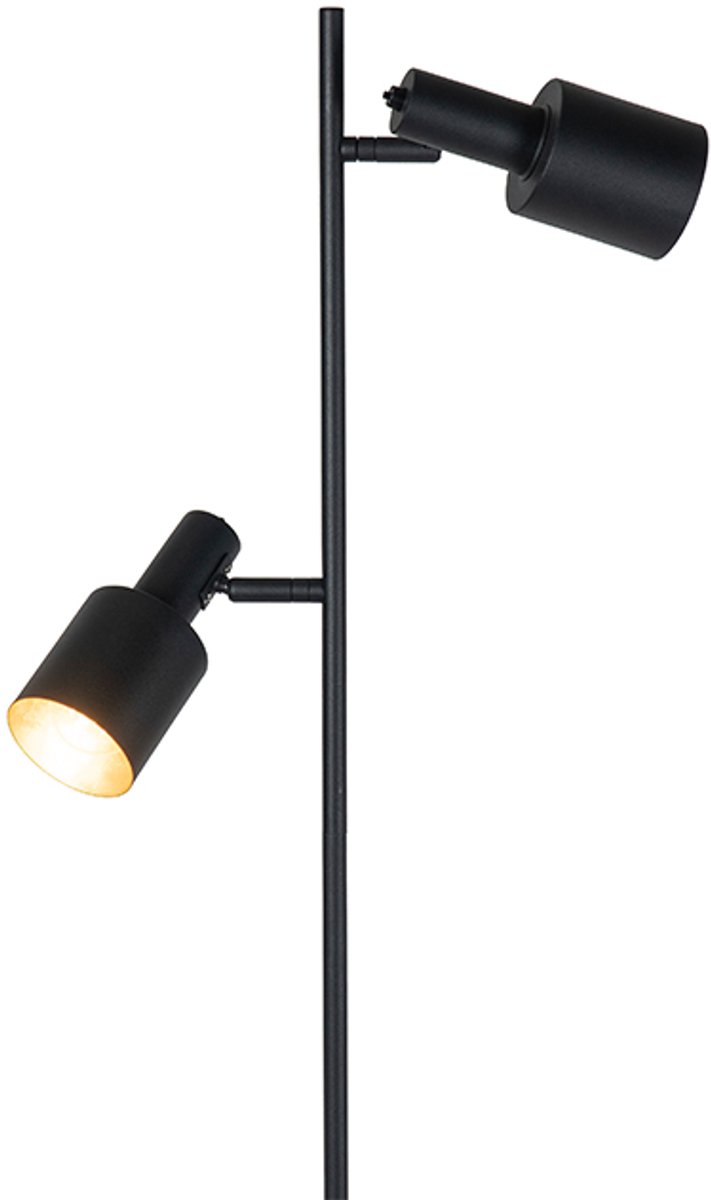 QAZQA stijn - Moderne Vloerlamp | Staande Lamp - 2 lichts - H 1560 mm - Zwart - Woonkamer | Slaapkamer thumbnail 7