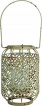 lantaarn 15,8 x 23,6 cm zacht staal/glas groen