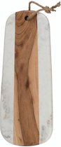 serveerplank Naturals 20 x 44 cm marmer/hout wit