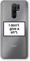 Case Company® - Xiaomi Redmi 9 hoesje - Don't give a shit - Soft Cover Telefoonhoesje - Bescherming aan alle Kanten en Schermrand