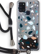 Case Company® - Samsung Galaxy A21s hoesje met Koord - Terrazzo N°13 - Telefoonhoesje met Zwart Koord - Bescherming aan alle Kanten en Over de Schermrand