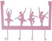 deurhanger kapstok ballerina roze 32x28x9cm 4haaks