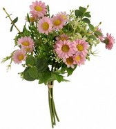 kunstbloemen margriet 33 cm roze/groen